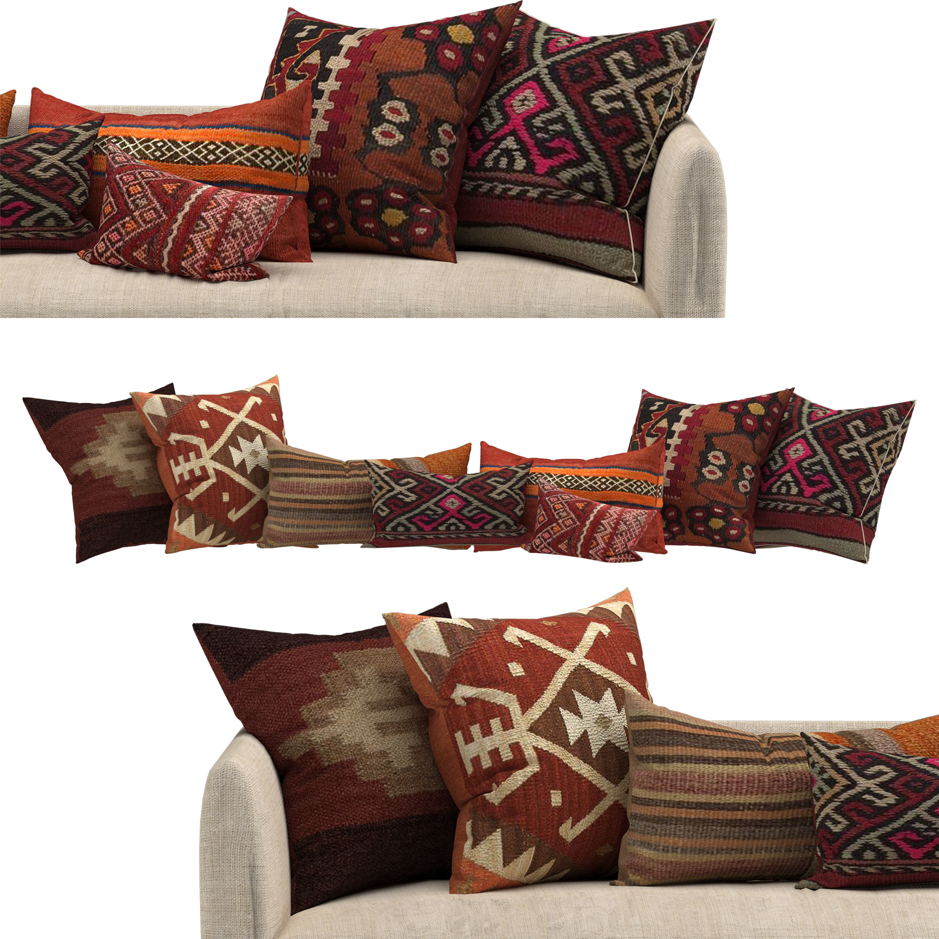 Bohemian sofa 3D model_1