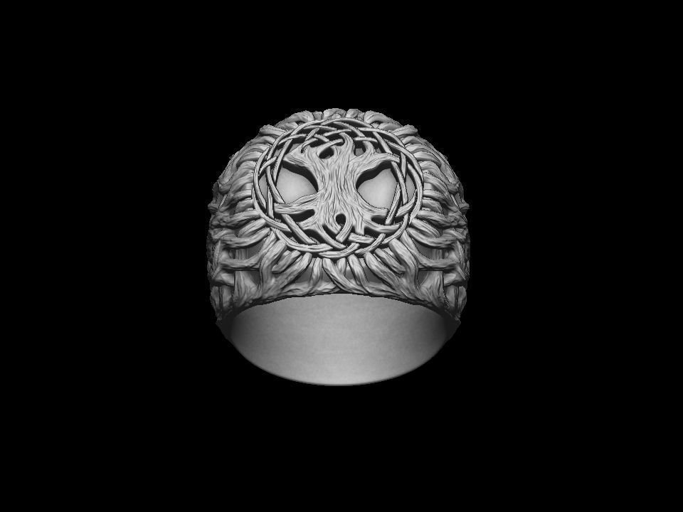 Tree of life ring printable 3D print model_13