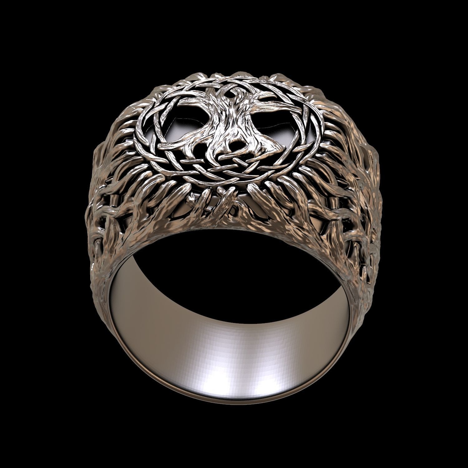 Tree of life ring printable 3D print model_26