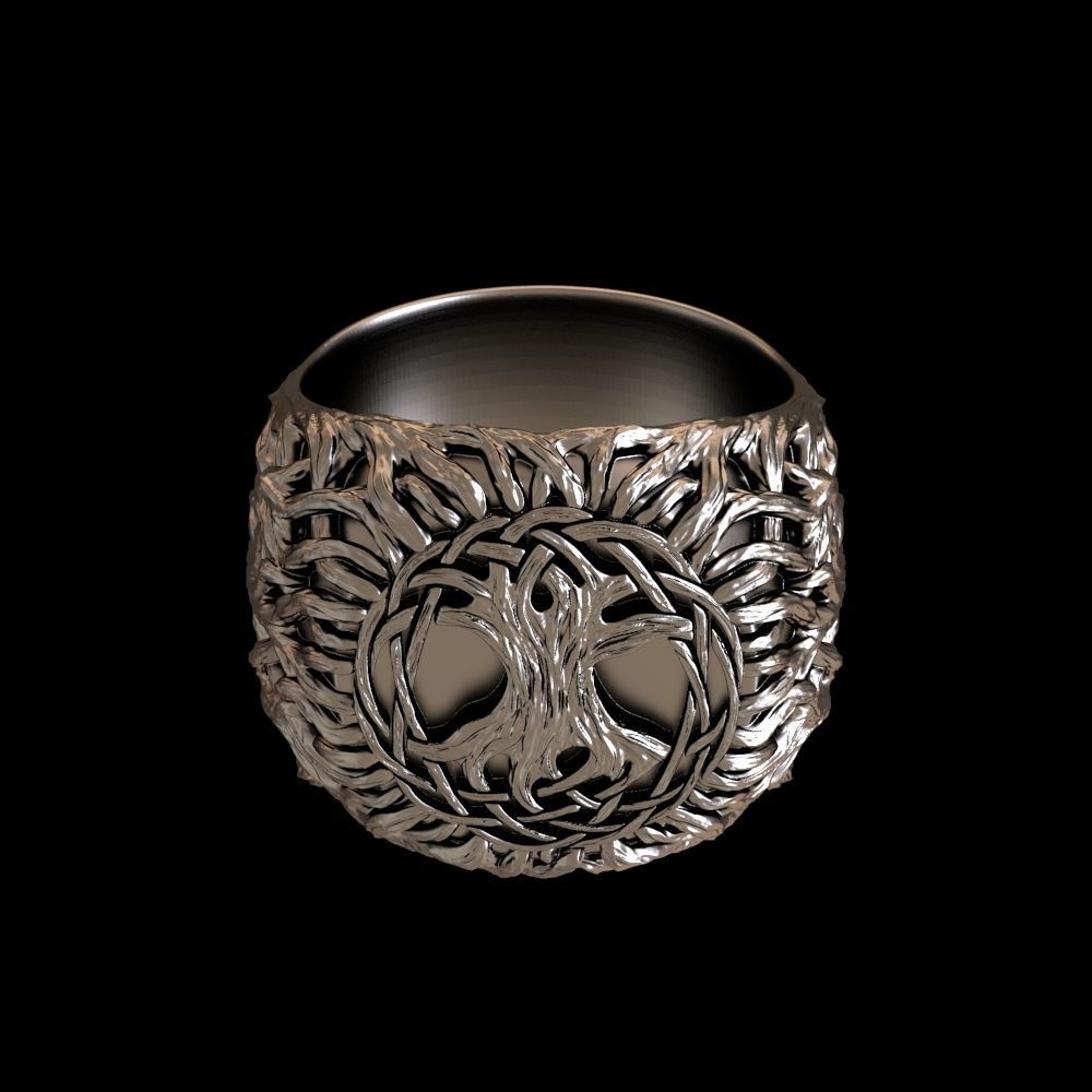 Tree of life ring printable 3D print model_5