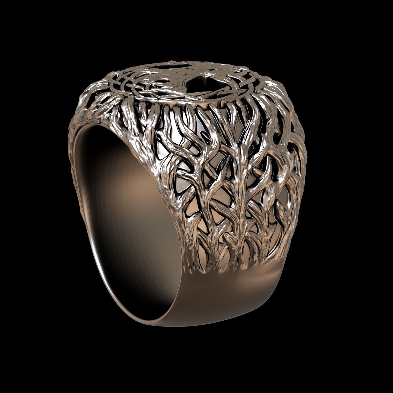 Tree of life ring printable 3D print model_28