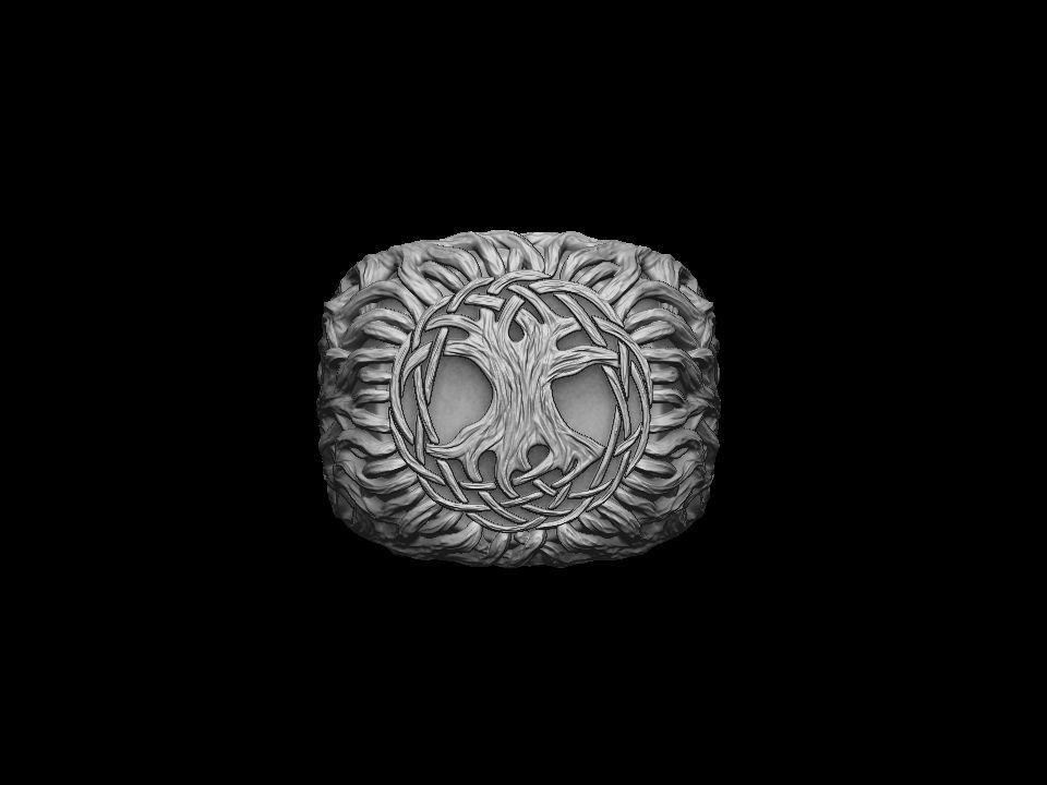 Tree of life ring printable 3D print model_15