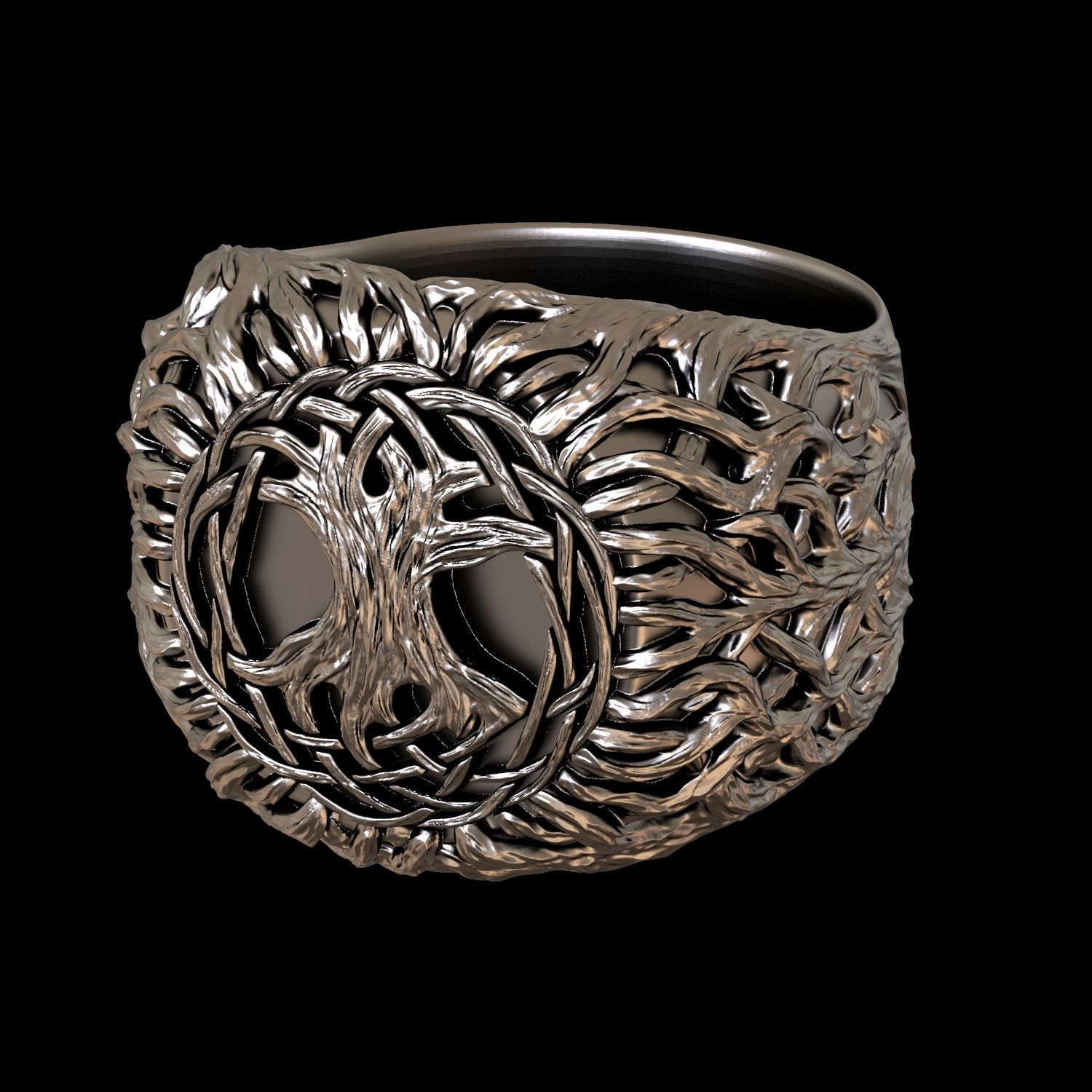 Tree of life ring printable 3D print model_27