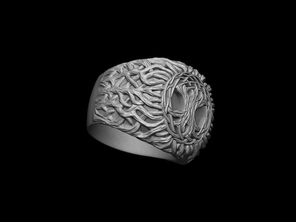 Tree of life ring printable 3D print model_9