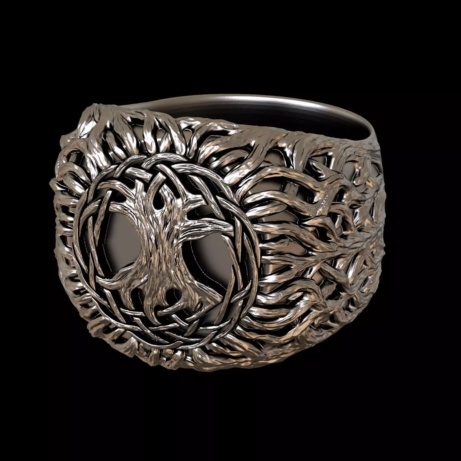 Tree of life ring printable 3D print model_0