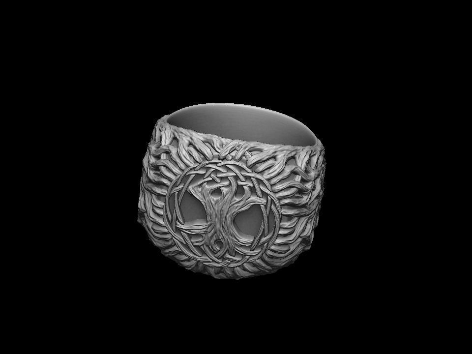 Tree of life ring printable 3D print model_16