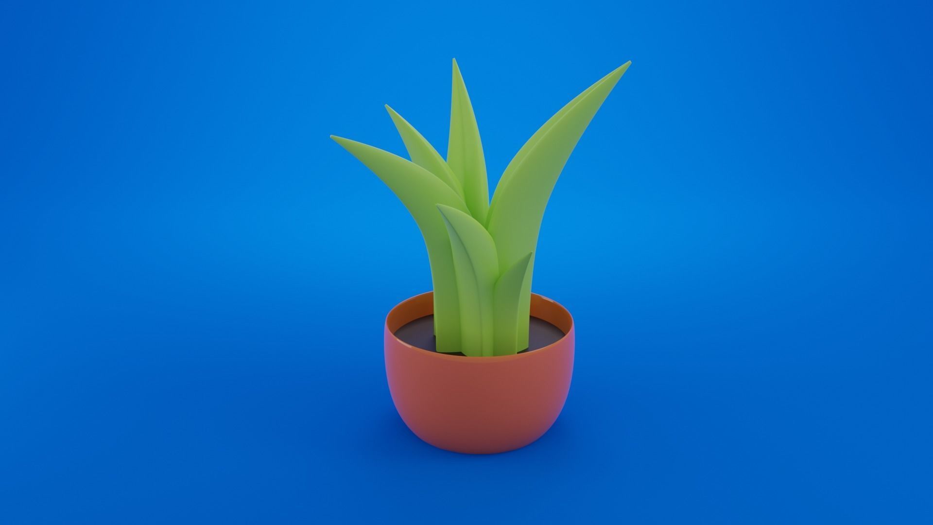 Cartoon plant Low-poly 3D model_1
