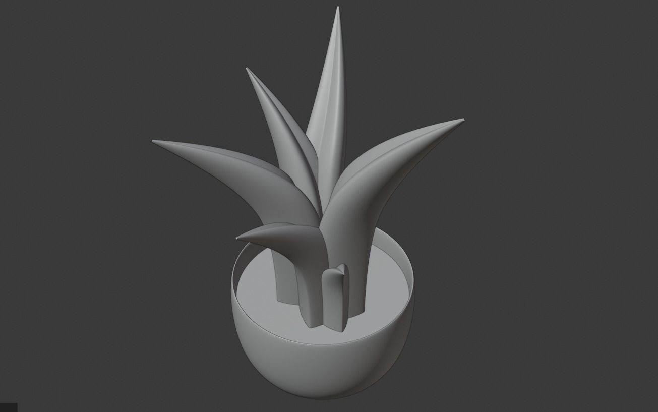 Cartoon plant Low-poly 3D model_3