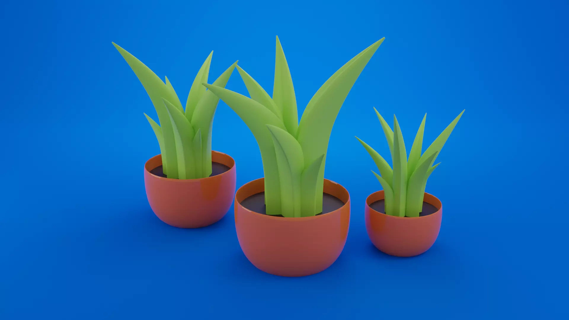 Cartoon plant Low-poly 3D model_0