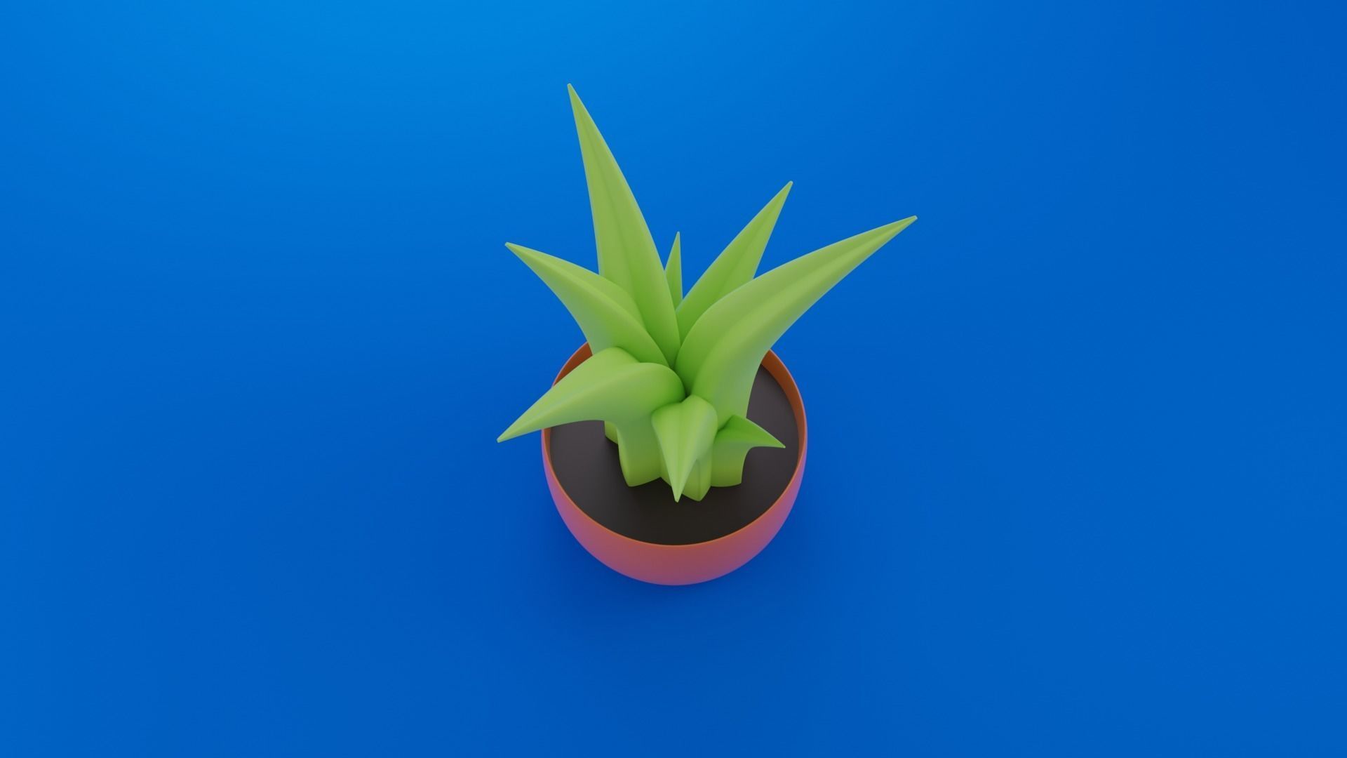 Cartoon plant Low-poly 3D model_2