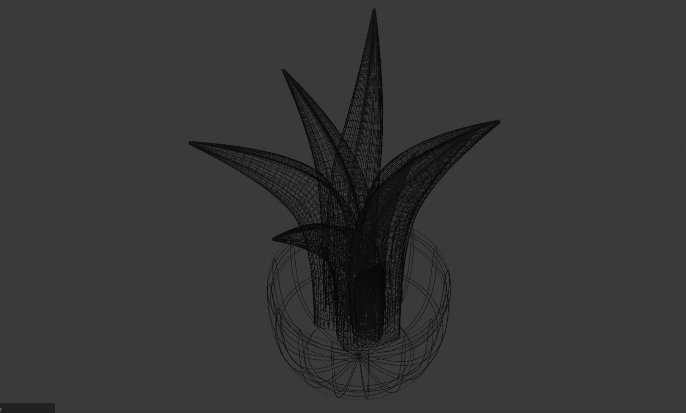 Cartoon plant Low-poly 3D model_4