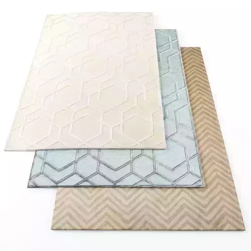 Rugs-1078 three rugs with geometric patterns
