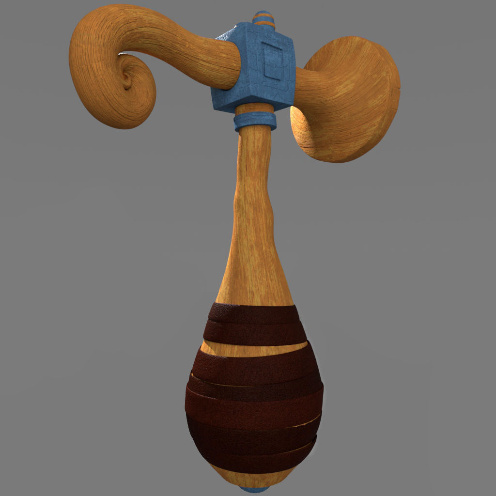 Stylized Hammer game ready 3D model_3