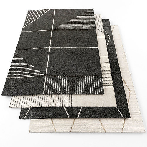 Rugs-1080 rugs with geometric patterns Low-poly 3D model