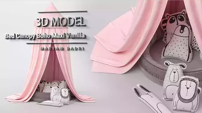 Bed canopy boho maxi vanilla 3D model