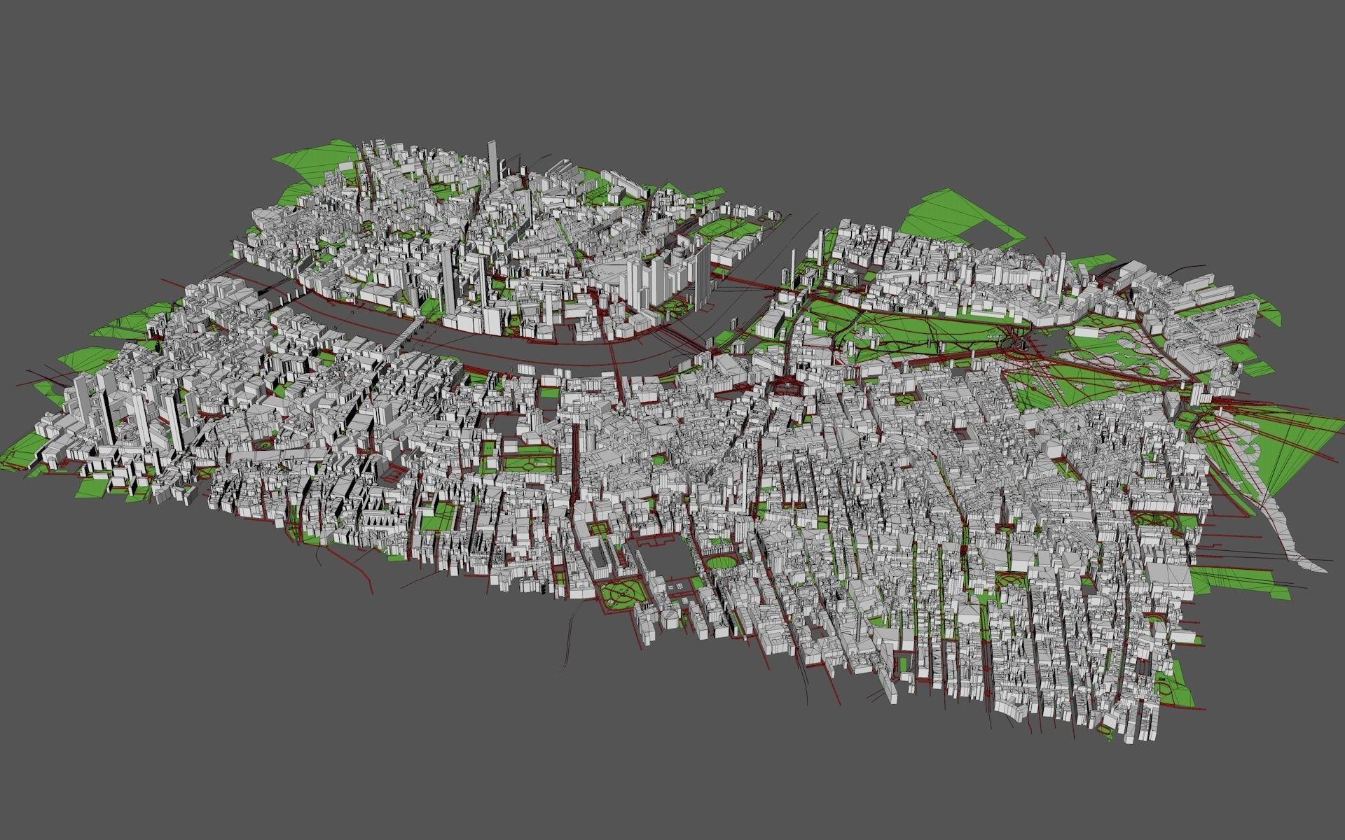 London city of Low-poly 3D model_6