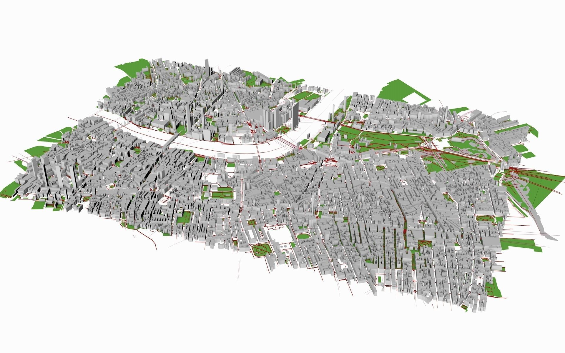 London city of Low-poly 3D model_5