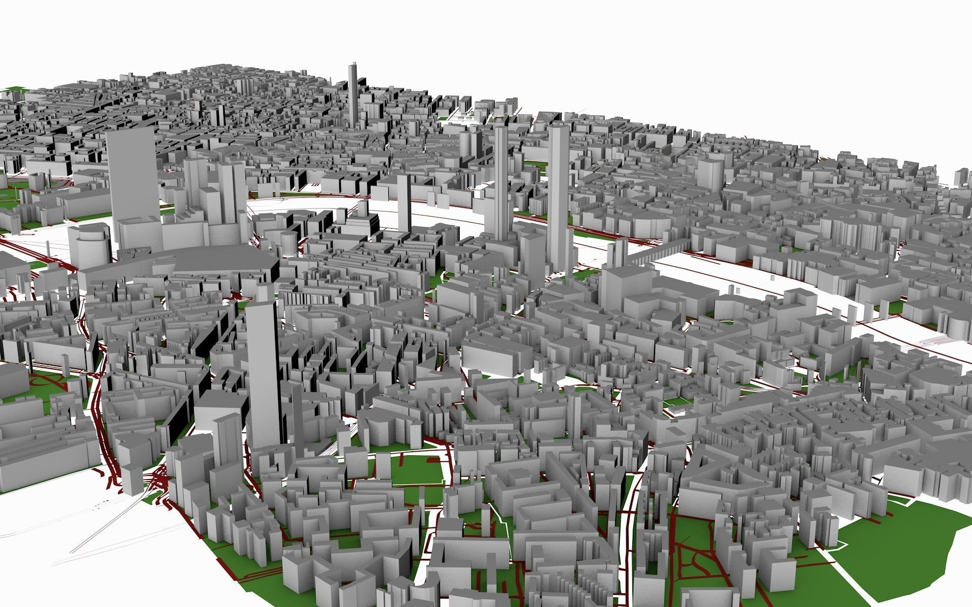 London city of Low-poly 3D model_2