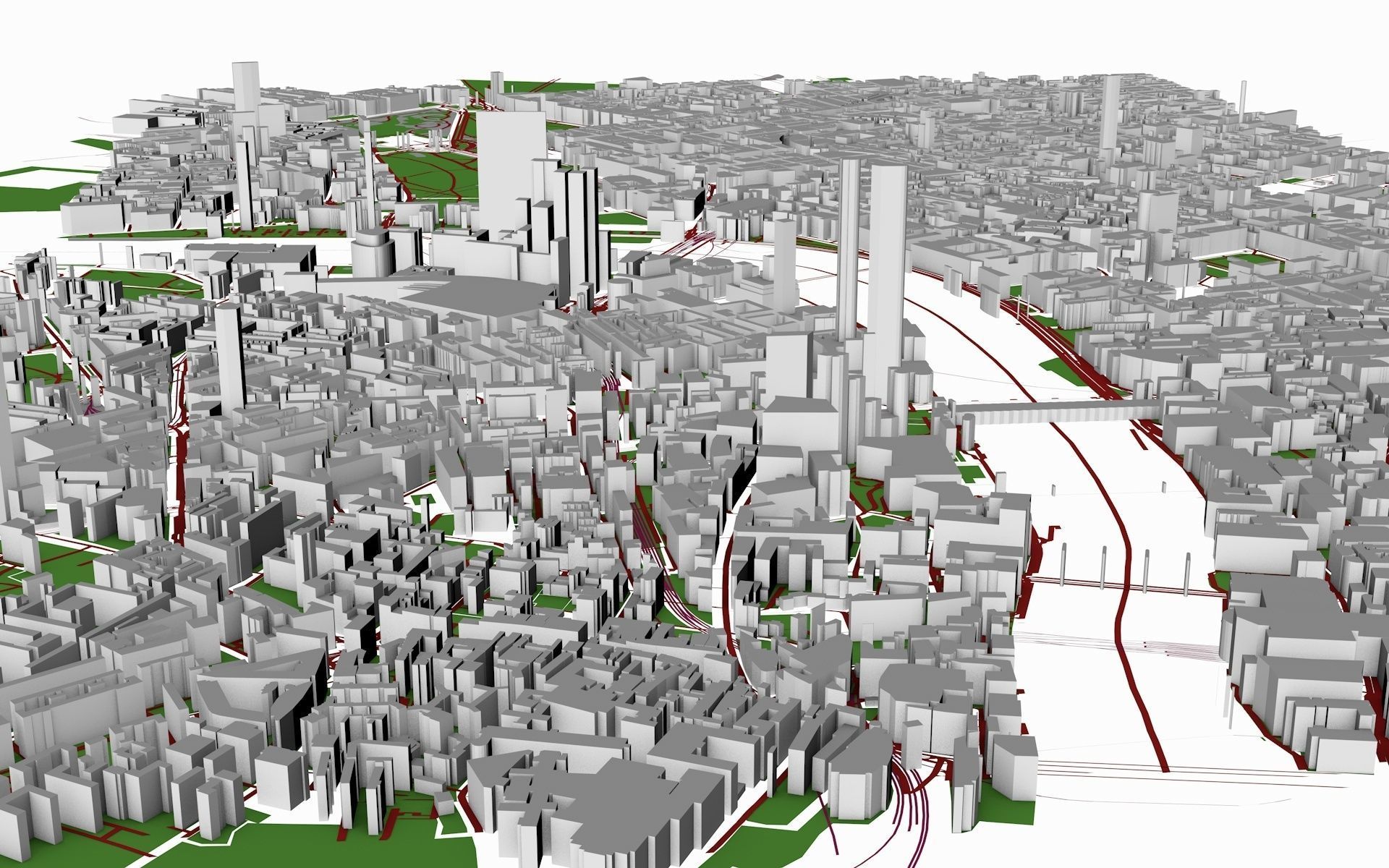 London city of Low-poly 3D model_3