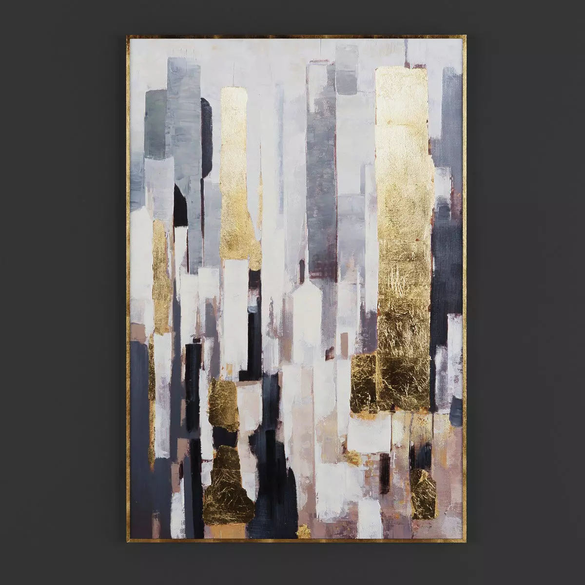 Pictures142 gold and cityscape wall art 3D model_0
