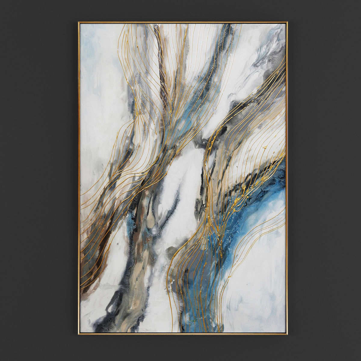 Pictures142 gold and cityscape wall art 3D model_1