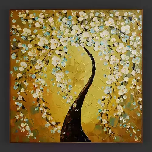 Pictures143 tree of life oil painting on canvas 3D model