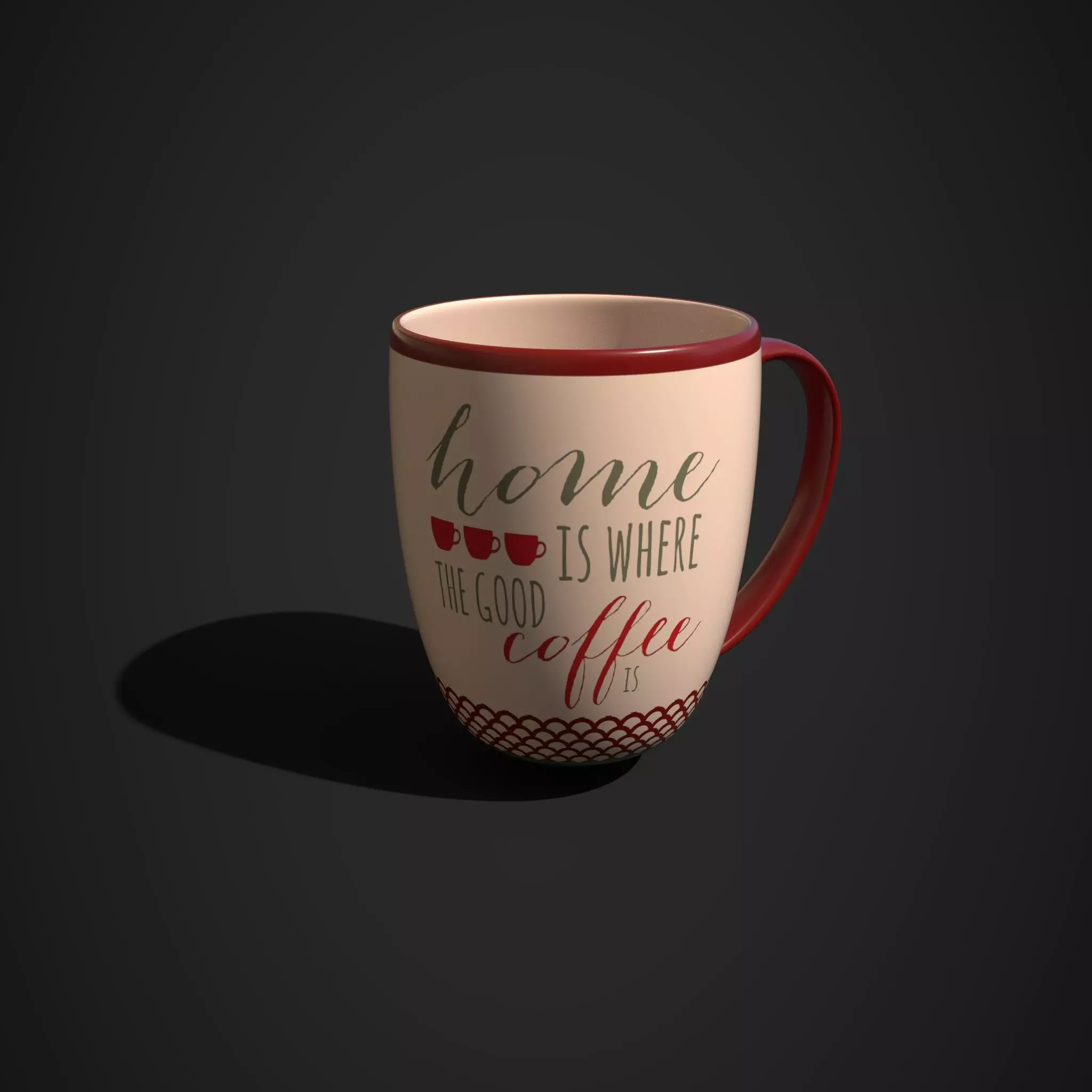 Textured 3D Mug 3D model_0