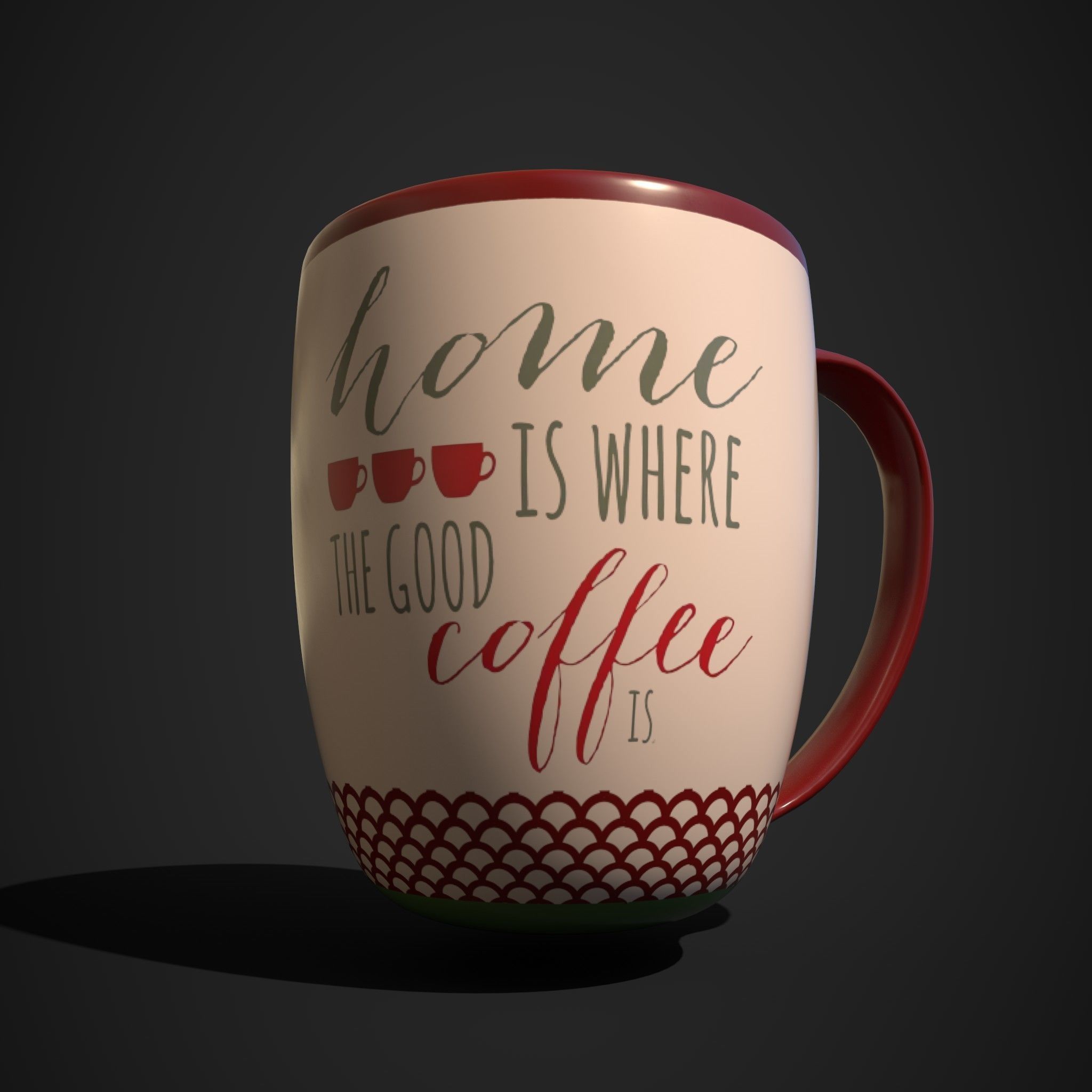 Textured 3D Mug 3D model_1