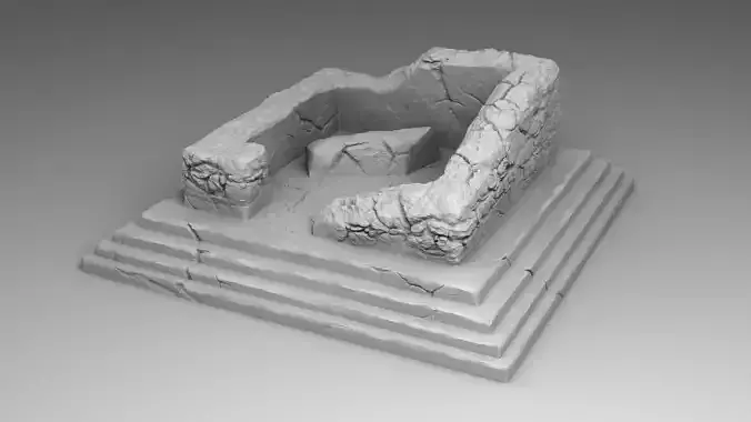 Destroyed temple of Maya 3D print model