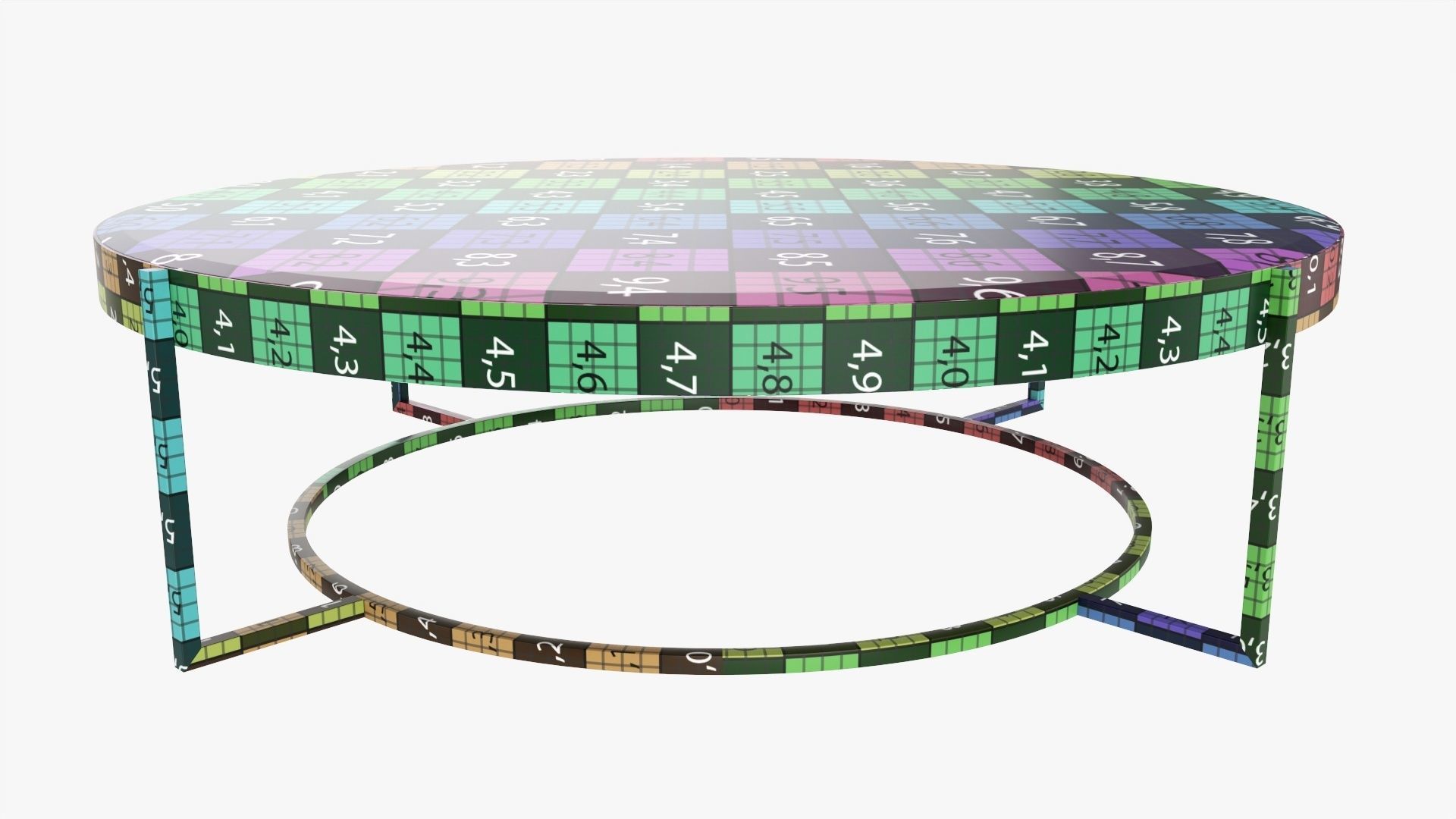 Coffee table round 3D model_9