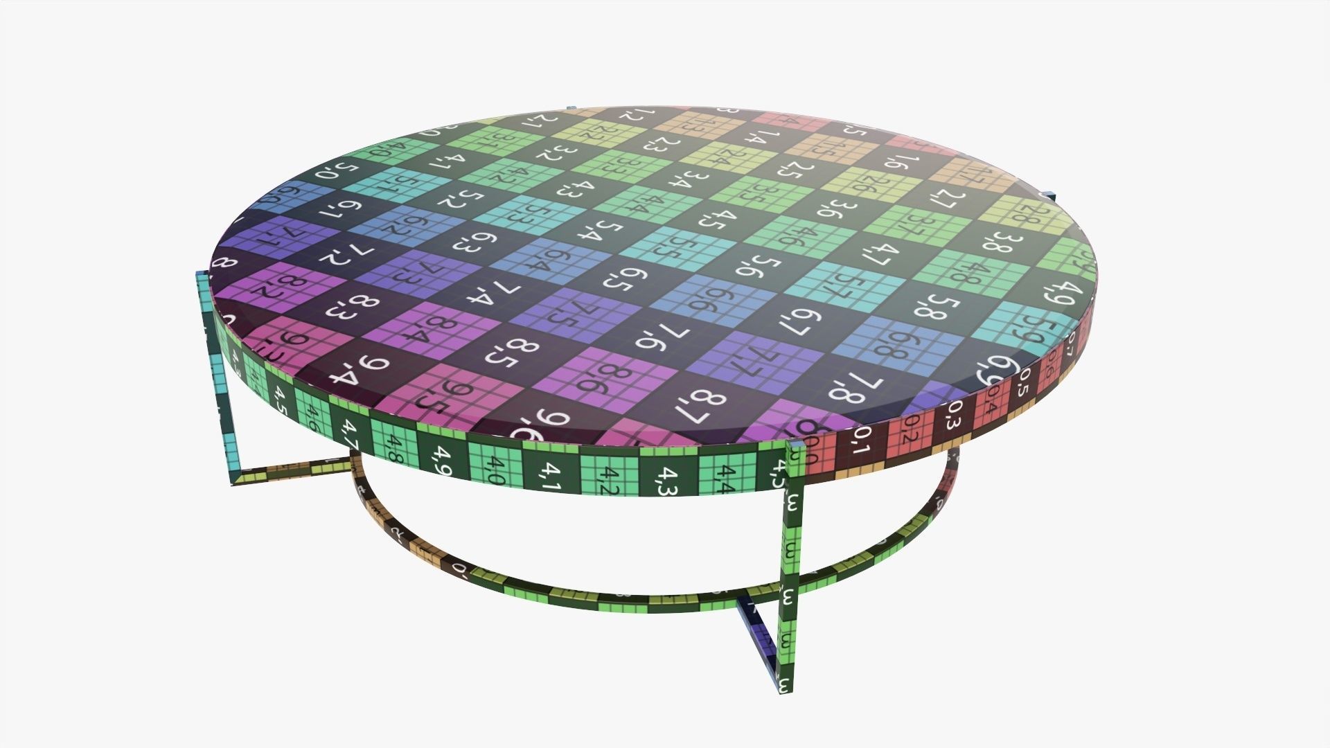 Coffee table round 3D model_8