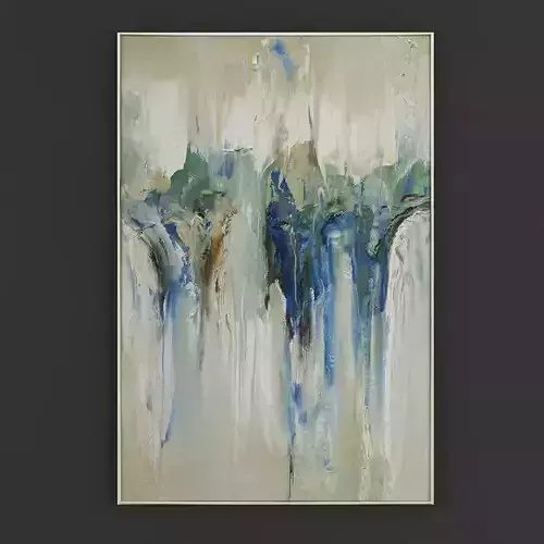 Pictures145 abstract painting hanging on wall 3D model