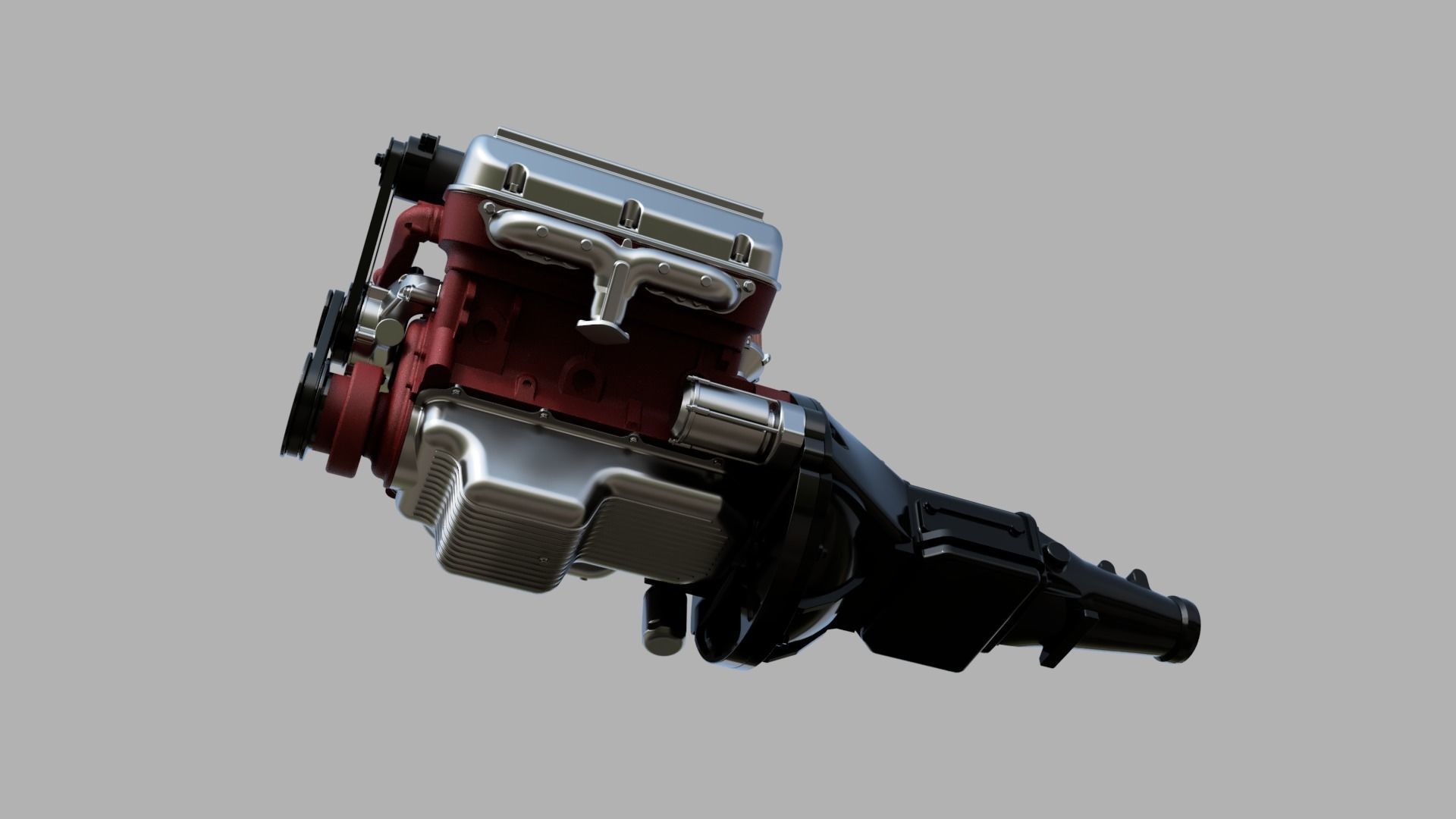 Vintage HEMI engine 3D model_4