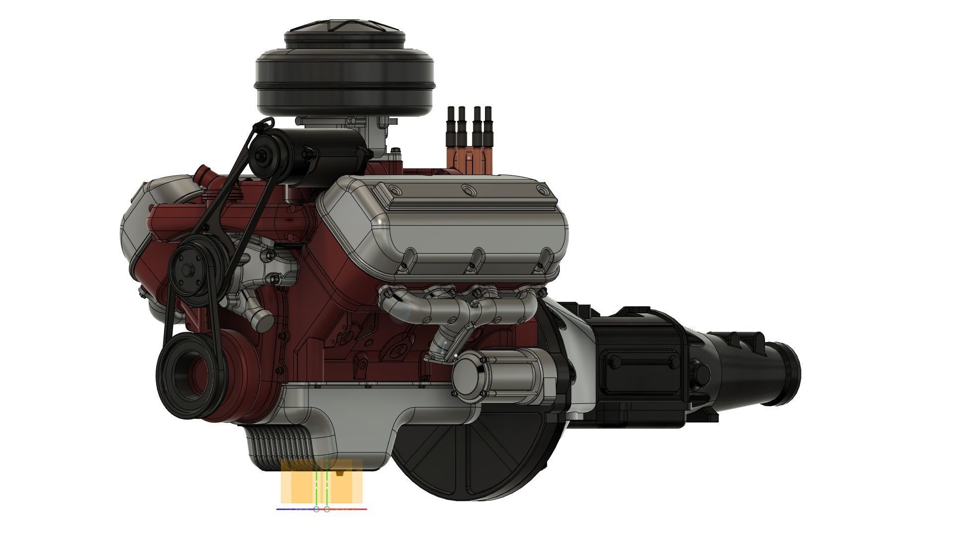 Vintage HEMI engine 3D model_17