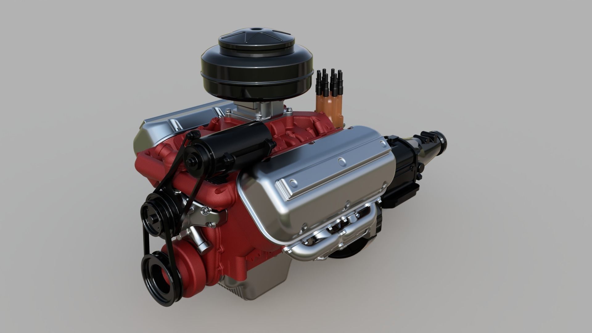 Vintage HEMI engine 3D model_1