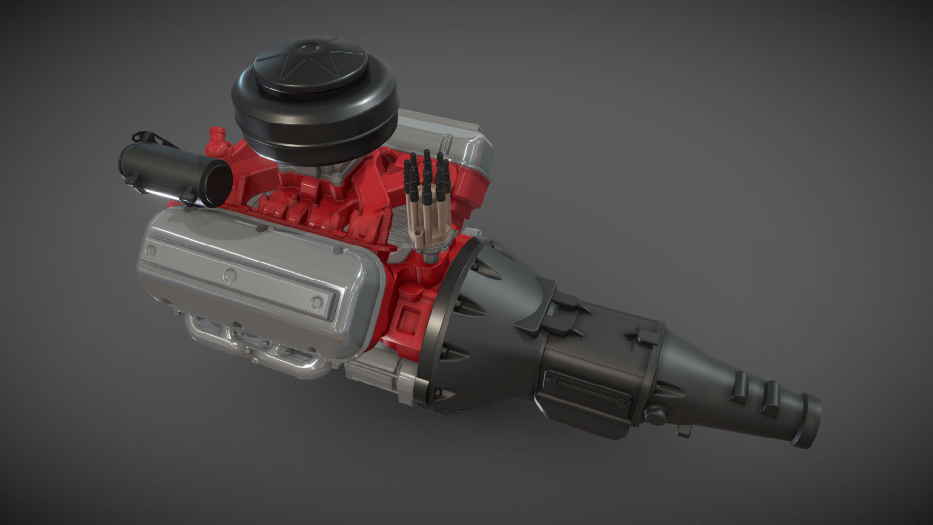 Vintage HEMI engine 3D model_27