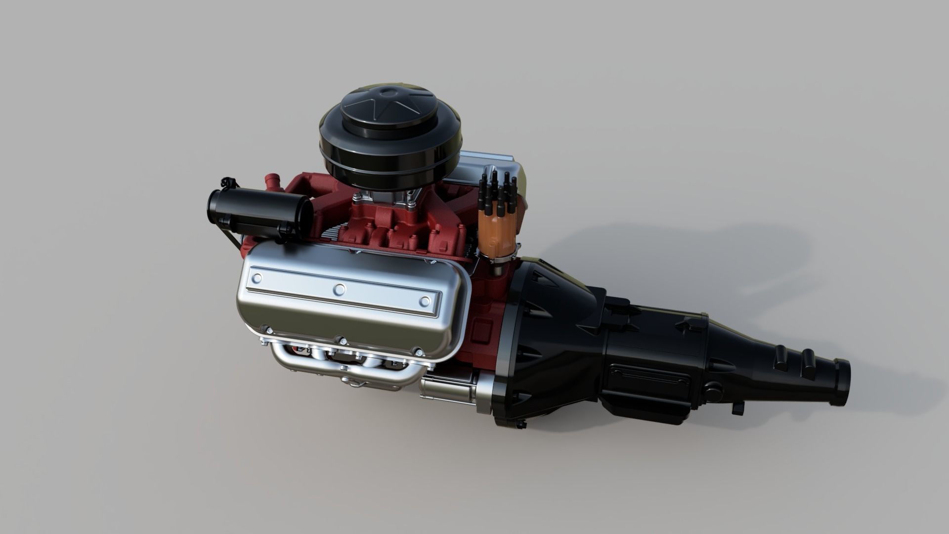 Vintage HEMI engine 3D model_3