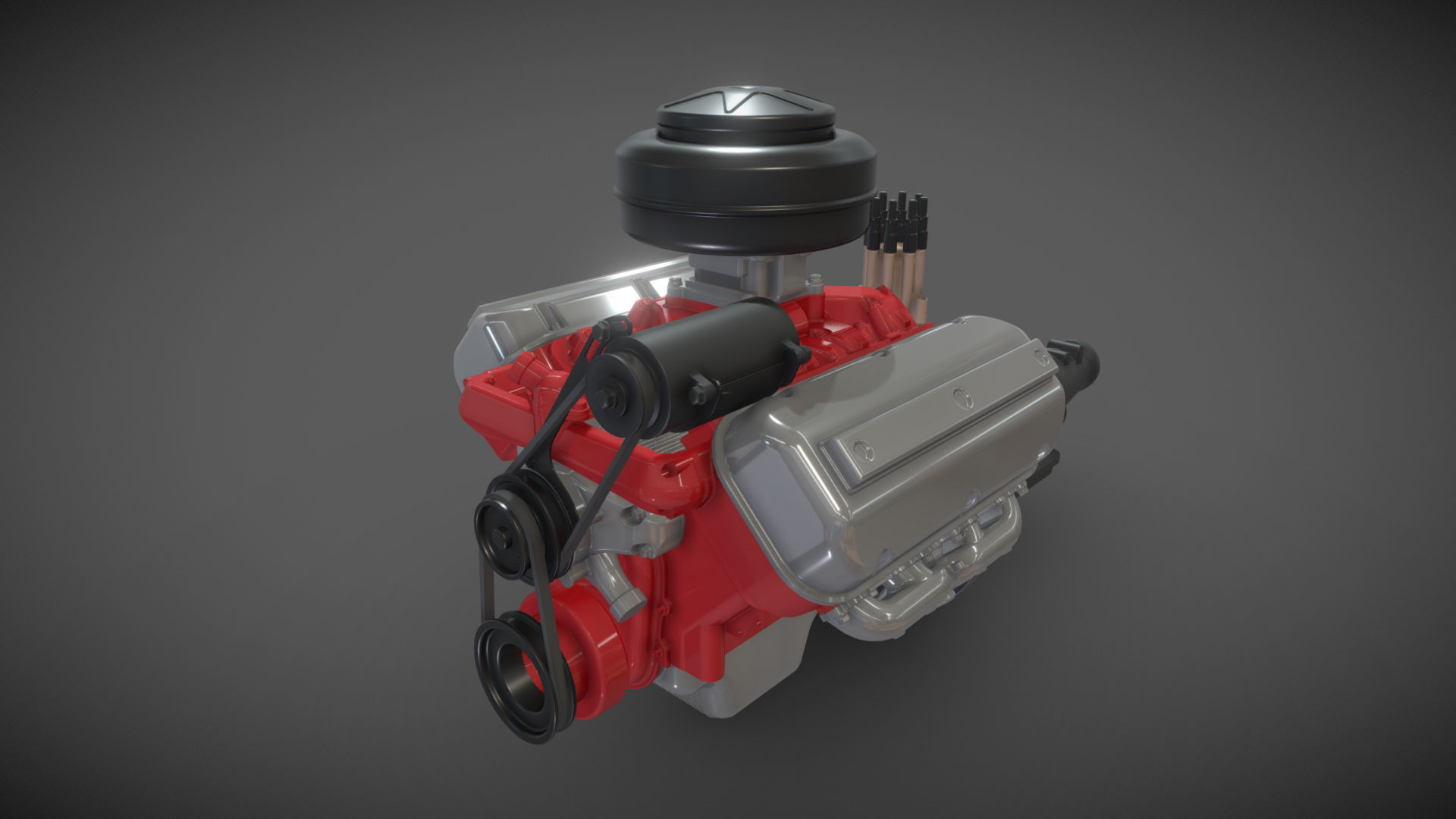 Vintage HEMI engine 3D model_25