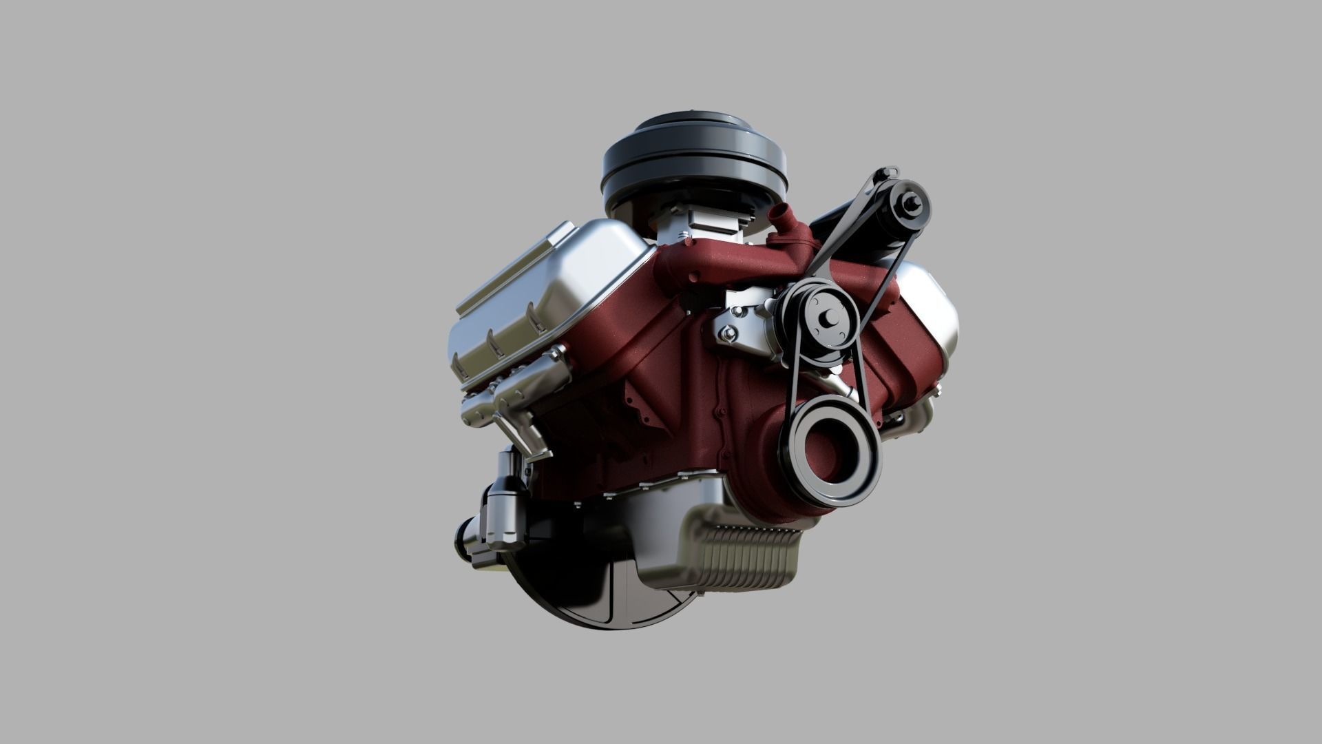Vintage HEMI engine 3D model_5