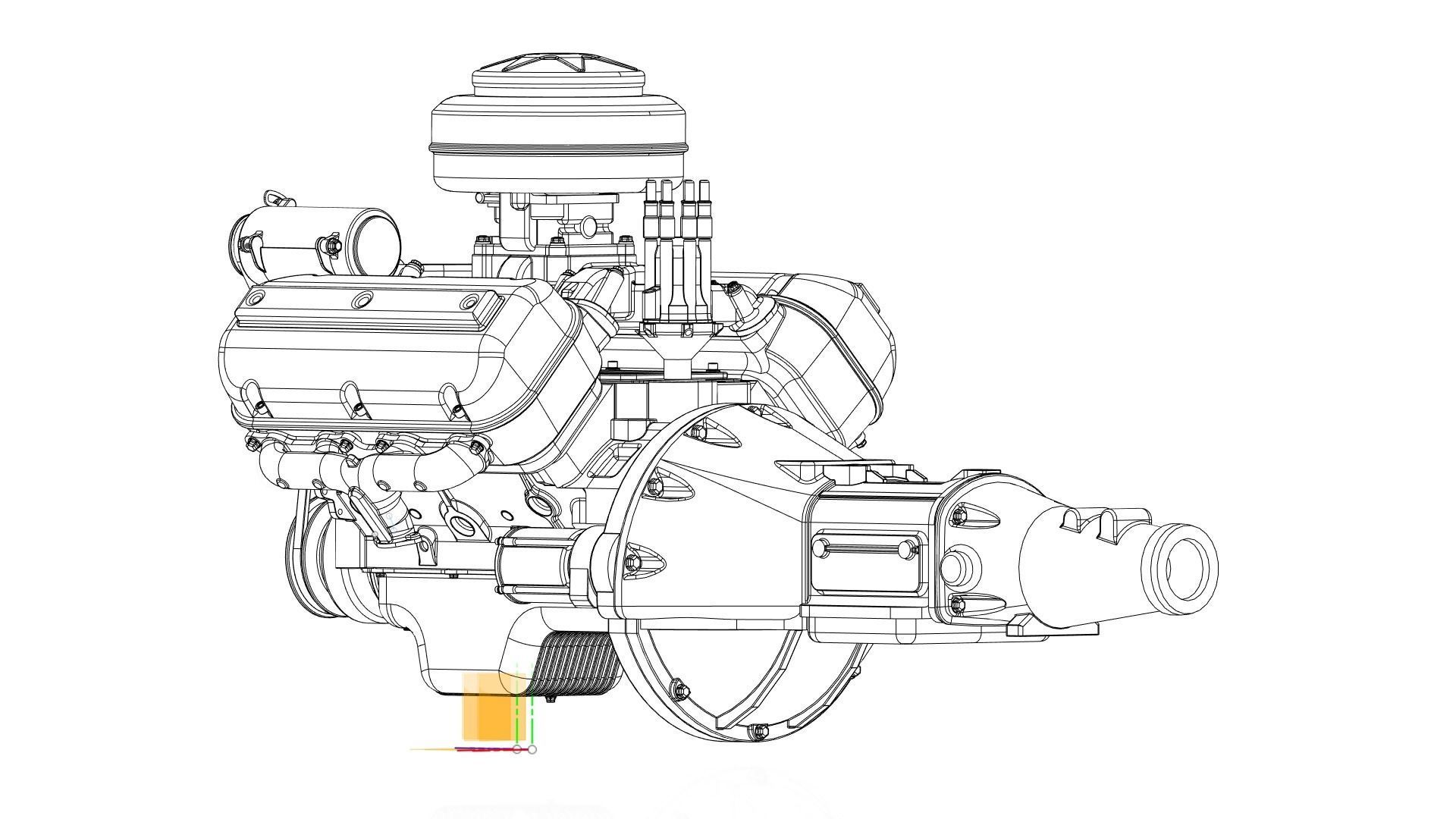 Vintage HEMI engine 3D model_24