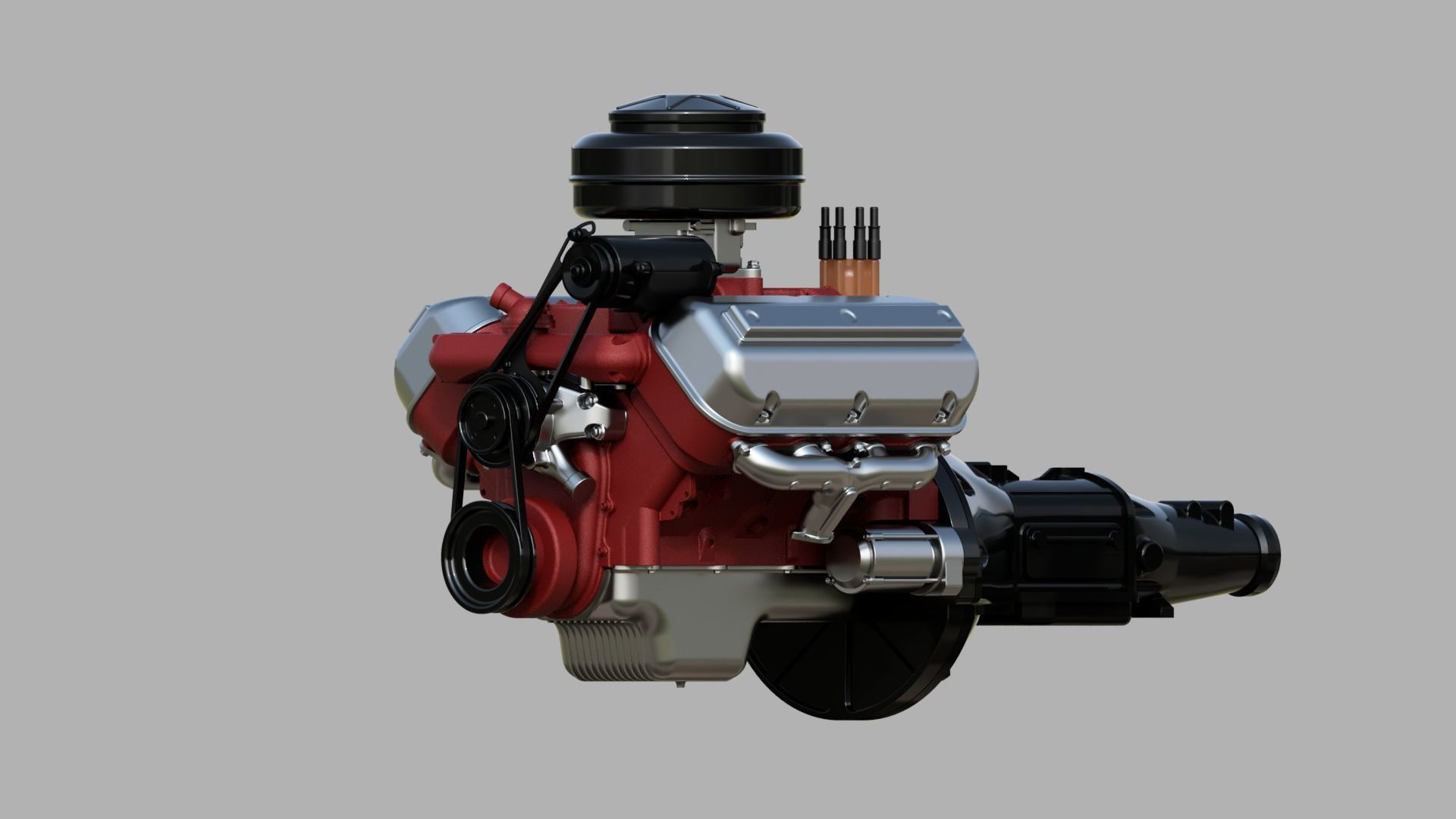 Vintage HEMI engine 3D model_7