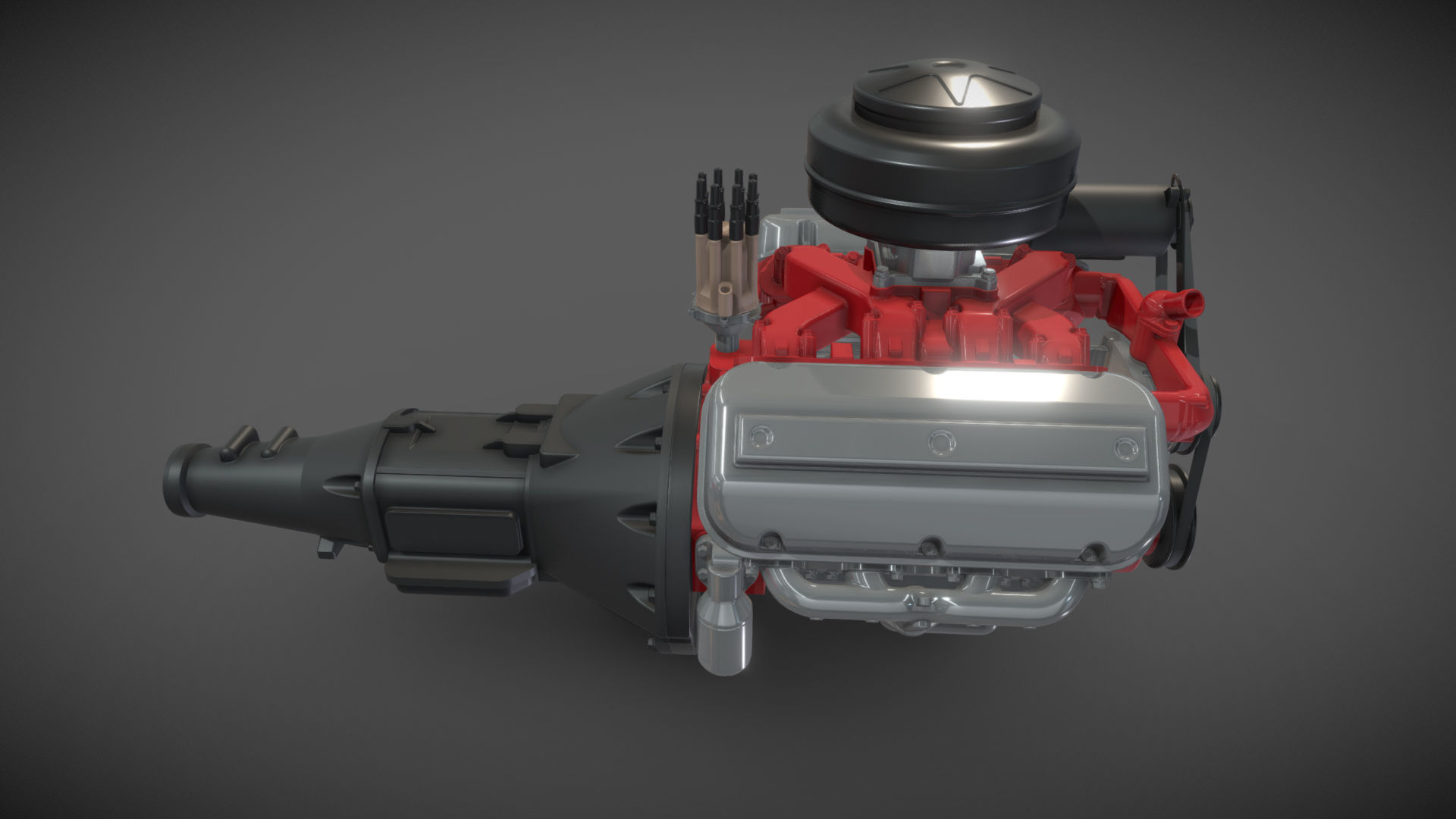 Vintage HEMI engine 3D model_26