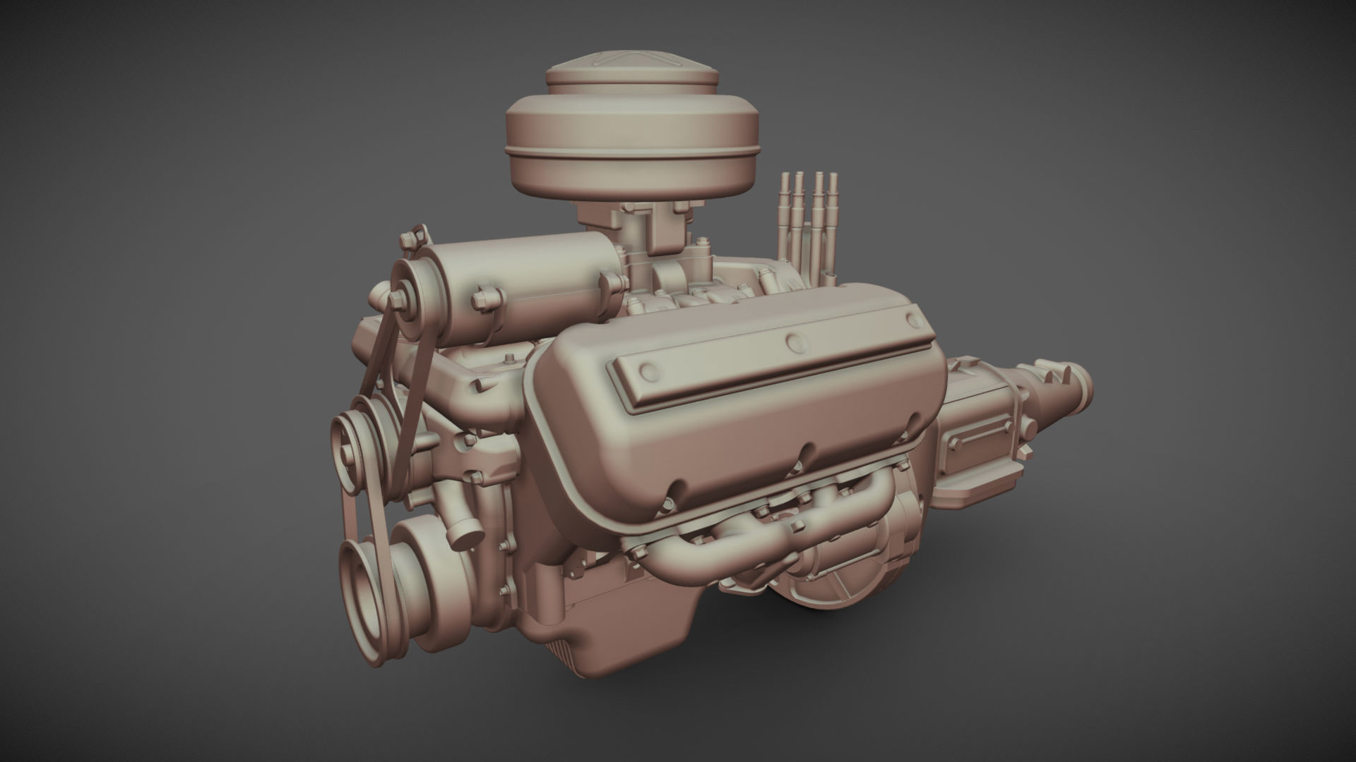 Vintage HEMI engine 3D model_29