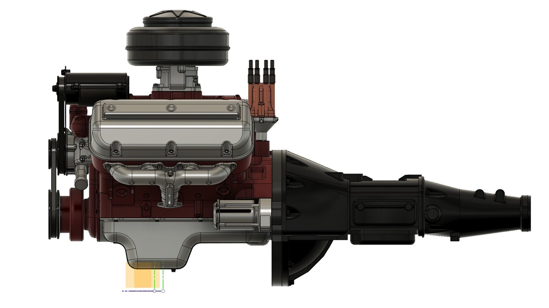 Vintage HEMI engine 3D model_16