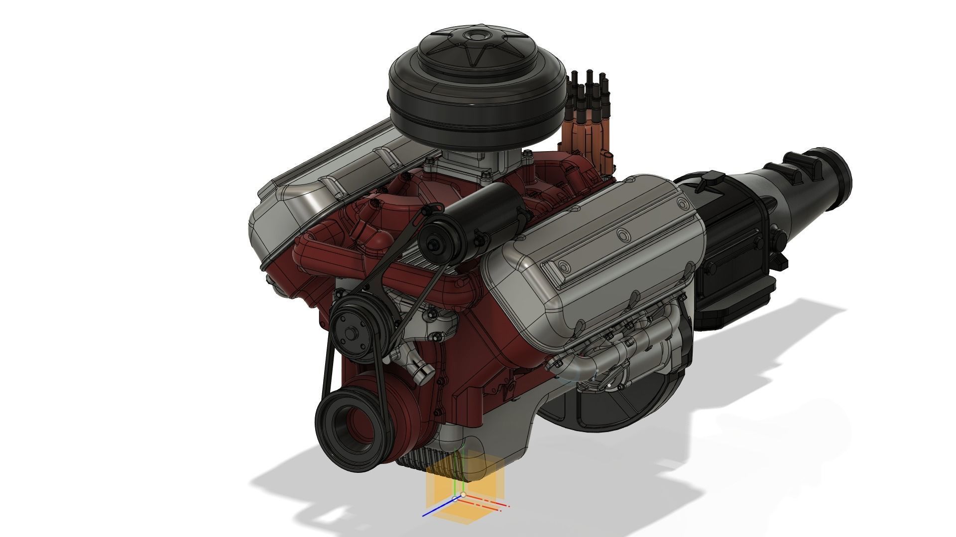 Vintage HEMI engine 3D model_9