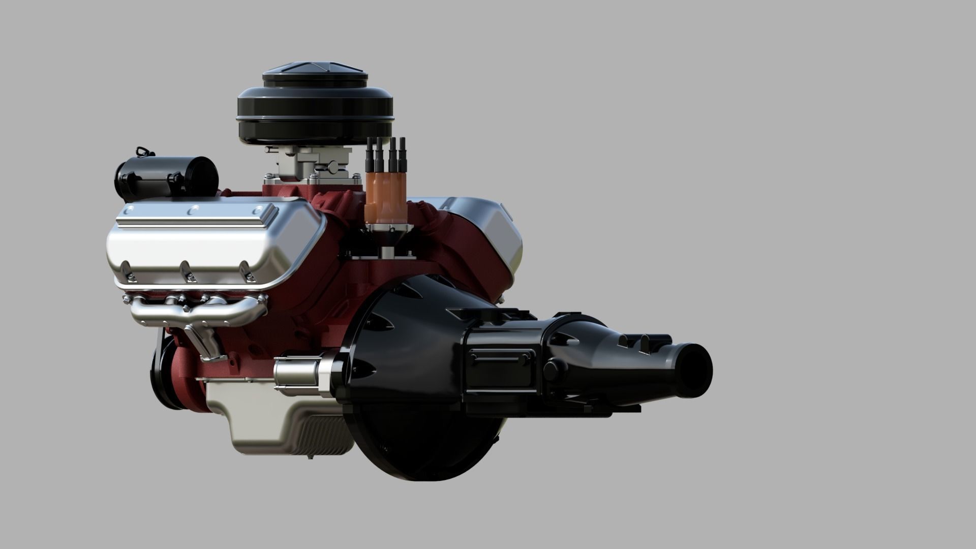 Vintage HEMI engine 3D model_8
