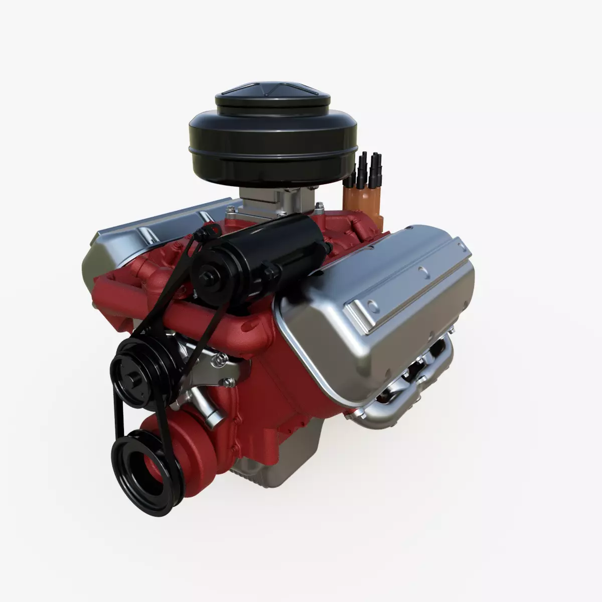 Vintage HEMI engine 3D model_0