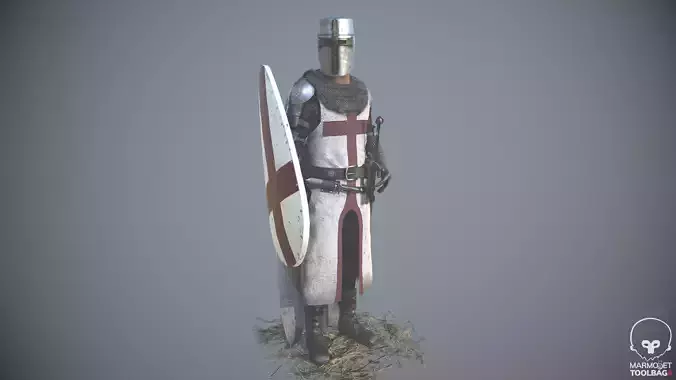 Templar Knight Low Poly Low-poly 3D model