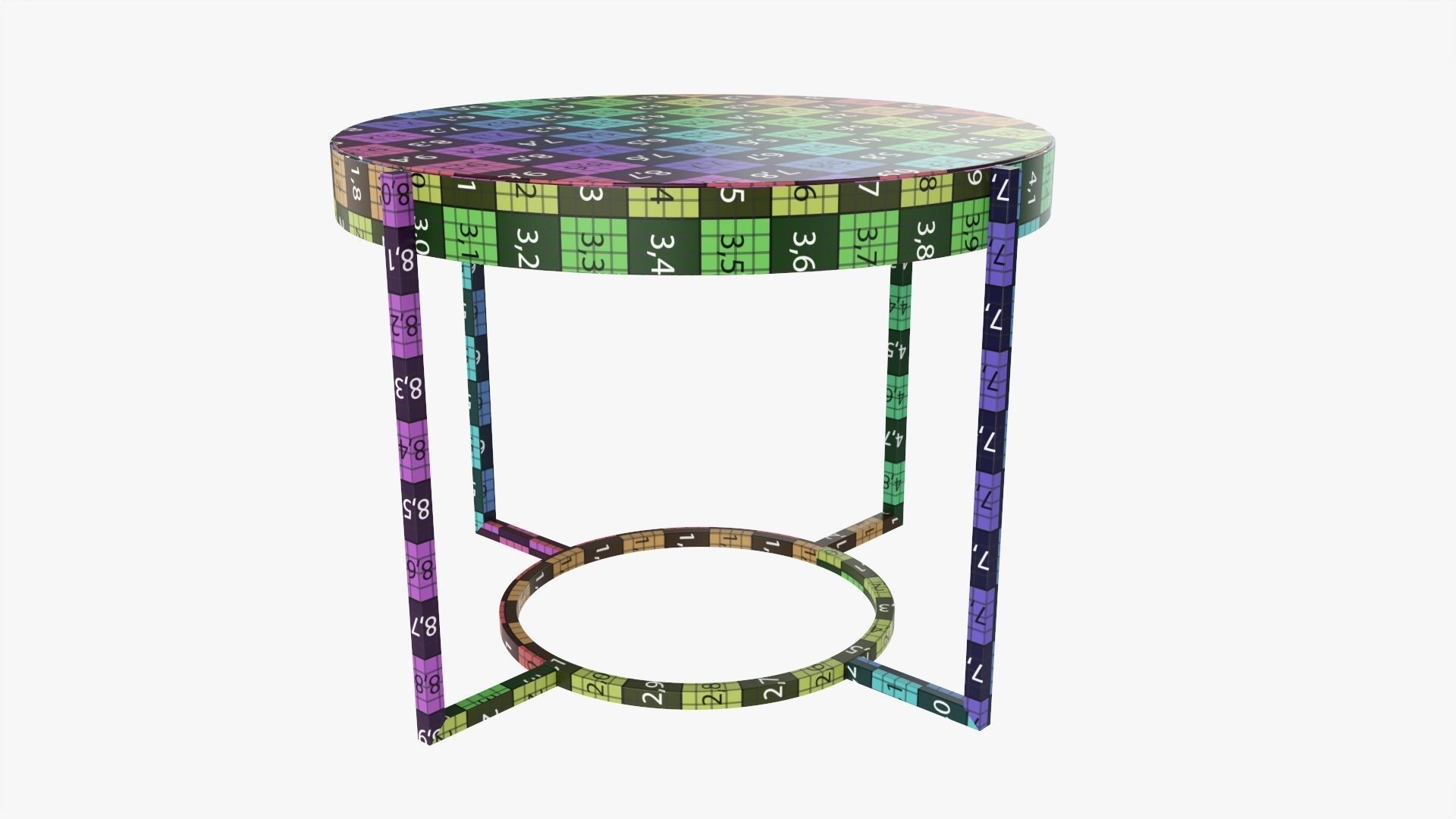 Round side table 3D model_9