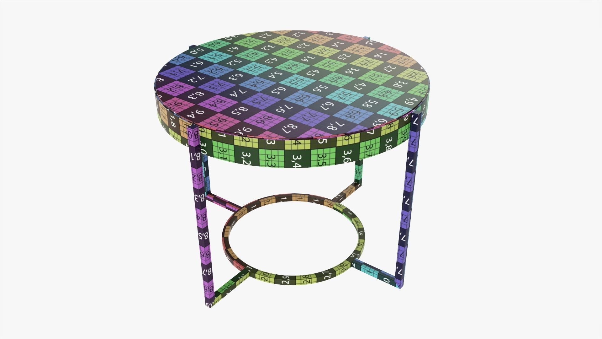 Round side table 3D model_8